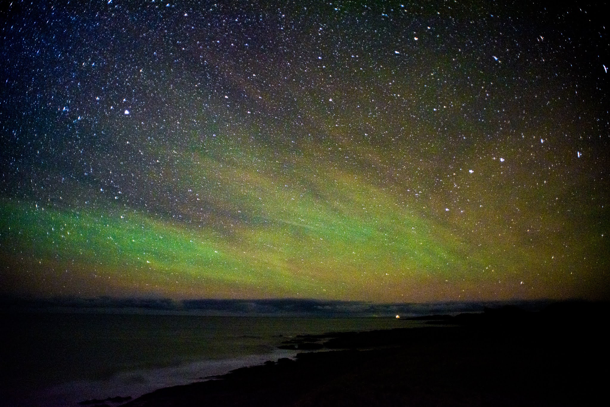 Air glow and Northern Lights on Islay